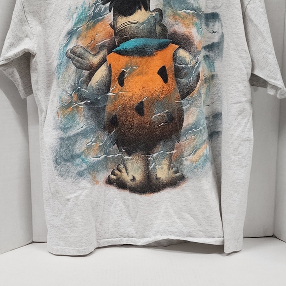 Vintage 90s Fred Flintstone Flintstones T-Shirt AOP All Over Print XL - Picture 11 of 11